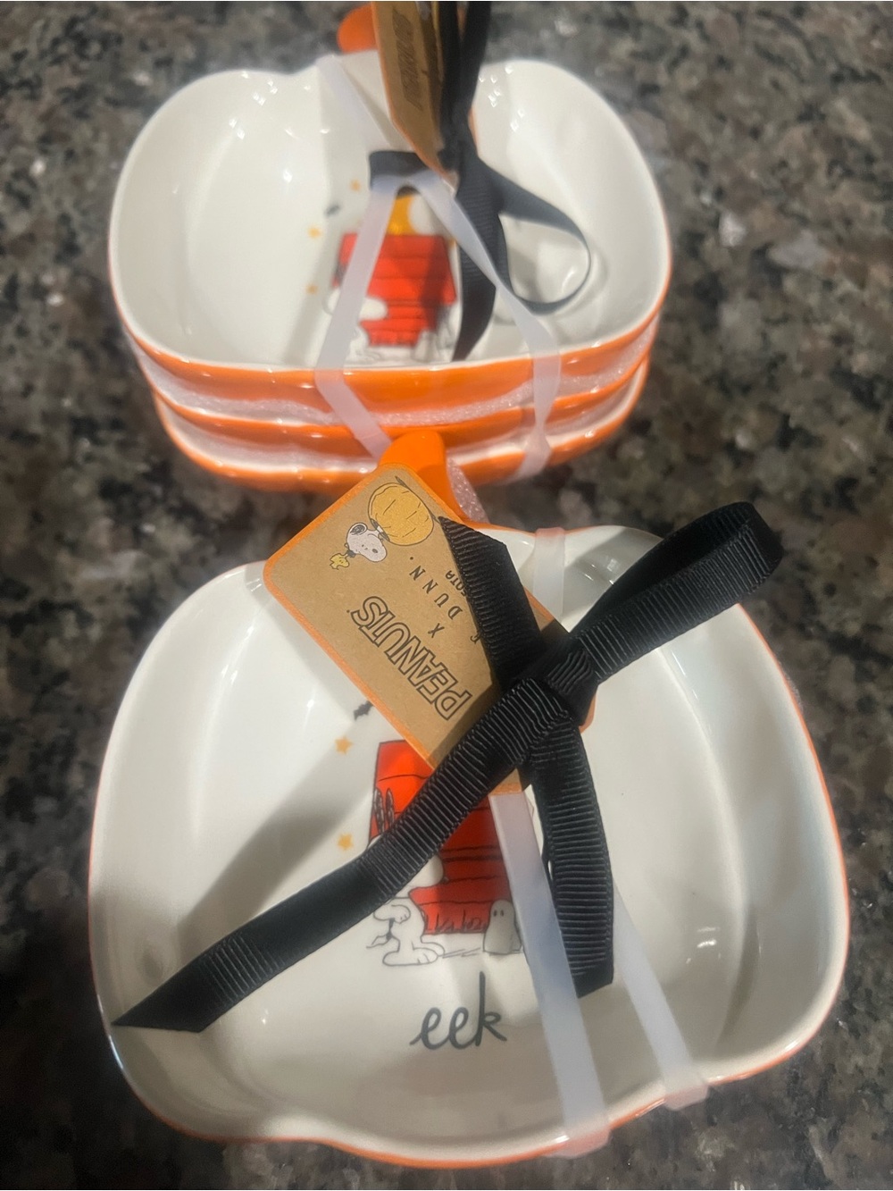 Snoopy Orange Pumpkin Bowls - Set of 2 /6 total